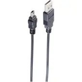 S-Conn Mini USB - USB-A kabel | USB2.0 | 10W | zwart | 1 meter
