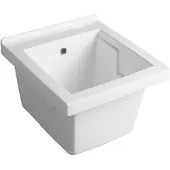 Aqualine Keramische uitstortgootsteen, 45x50cm, met overloop