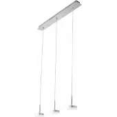 FABAS LUCE Dunk, hanglamp met 3 lampen - 24W, dimbare LED - Geborsteld aluminium, lineer design