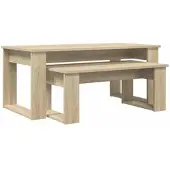 vidaXL Koffietafel Set 2 st Sonoma Eik 100 x 50 x 42 cm Bewerkt hout