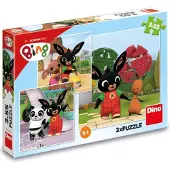 Dino Bikes Bingas ir jo draugai dėlionė vaikams 3 x 55 detalių