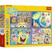Trefl Puzzel - 4x250 - Spongebob's gekke wereld 13342