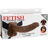 Pipedream | 9 Hollow Strap-On with Balls - Brown