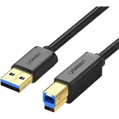 UGREEN USB-A 3.0 till USB-B skrivarkabel, 5 Gbps, 1 m - Svart