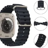 Tech Protection Oceaan Apple Watch Ultra 49 / 46 / 45 / 44 Mm Bandje Zwart
