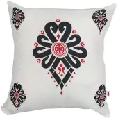 Matex Decoratieve Kussenhoes 37x37cm - Grijs/Zwart Parzenica Patroon