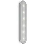Briloner LED Push-Light Row, batterijvoeding, 6.500K, 30 cm Row, alu / grijs / zink, Keuken, Kunststof, Modern, kastverlichting