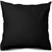 Matex Zwarte Katoenen Satin Kussensloop 50x60 cm met Rits