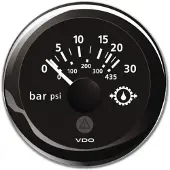 VDO 10-184 Ohm Oil Manometer 0-30bar Zilver 52 mm