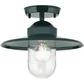 Orion Buiten plafondlamp Edward, groen, Ø 27,5 cm, aluminium/glas dimbaar, groen, Aluminium, Antiek, plafondlamp