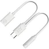 ISY Adapter Usb-c Naar 3.5mm/usb-c Wit (ika 1001)