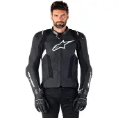 Alpinestars Missile V3, leren jas ,Zwart/Wit ,58