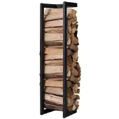 Lendo Online Brandhoutrek Wand 25x25x100 cm Zwart Staal