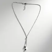 Cavill - 925 Sterling Zilveren Ketting 45-50cm - Elegante Minimalistische Zilveren Hanger 55x15 mm - Lichtgewicht 5,5g - Voor Dames