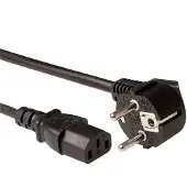 ACT Netsnoer LSZH mains connector CEE 7/7 male (haaks) - C13 zwart 2 m