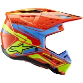 Alpinestars S-M5 Action 2 Helm Ece 22.06 Oranje Fluo Cyaan Geel Fluo Glanzend Maat XS