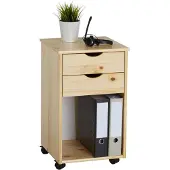 Idimex Rolcontainer KANO met 2 lades en 1 opbergvak in naturel