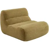 Sweeek Loungestoel, 1 zits fauteuil van chenille stof Olijfgroen