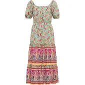 Usha Zomerjurk pastelgroen / gemengde kleuren