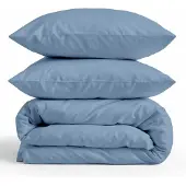 Hip dekbedovertrek uni - blauw- katoensatijn - 140x220