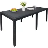 Dmora Abbaviva - Tuintafel, 150x90x72h cm Antraciet Zwart, 10 Zitplaatsen Italy