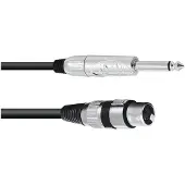 Omnitronic 3022516M XLR Adapterkabel [1x XLR-bus 3-polig - 1x Jackplug male 6,3 mm (mono)] 2.00 m Zwart