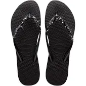 Havaianas Teenslipper 'SLIM GLITTER II' zwart / zilver