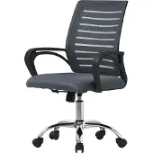 ML-Design Ergonomische bureaustoel met armleuningen Mesh stof grijs met wielen ML design