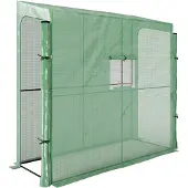 Outsunny - Folienkas - Ritsdeuren - 200L x 80B x 200/180H cm - Groen