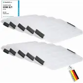 Novaliv , 10 vervangende deksels voor 27 liter containers met clipsluiting, 46,5x36,5 cm, transparant