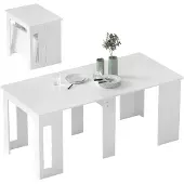 HOMCOM Opklapbare eettafel Spaanplaat, staal 180L x 85B x 75H cm Wit