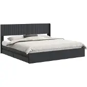 vidaXL Bedframe met opbergruimte en hoofdbord 2 st Bewerkt hout