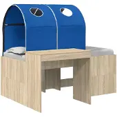 vidaXL Bed met Tunnel 3 st Sonoma eiken en blauw Bewerkt hout