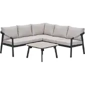 Garden Impressions Milou loungeset hoek 4-delig - donker grijs