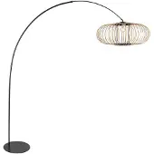 Anne Light & Home Booglamp - vloerlamp Curve, zwart, Woon-/ Eetkamer, metaal, booglamp
