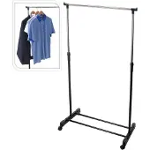Storage solutions Mobiel kledingrek op wielen - zwart - metaal - kunststof - 160 cm