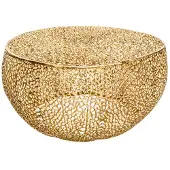 Invicta Filigraan salontafel LEAF 80cm goud metaal handgemaakt blad ontwerp - 38940