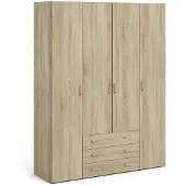 Dmora Amoruccio - Grote Kast, 154x200h cm Eikenbruin, 9 Planken