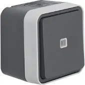 Berker wisselcontact, model 30763525, met verlichting, type AP, kleur: lichtgrijs