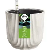 Elho All-in-1 Vibes Rond 25 + Swi 24 - Bloempot met Watermeter - 100% Gerecycled Plastic - Ø 25 cm - Linnen wit