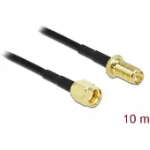 DeLOCK Antenna Cable RP-SMA plug to RP-SMA jack LMR/CFD100 10 m low loss