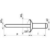 Master Popnagel Alu/Stl 1034 Vk 4,8X12Mm 500