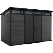 Keter Cortina 117 tuinhuis - 342x218x226 cm - Kunststof - Grijs - Evotech - Weerbestendig + onderhoudsvrij