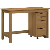 vidaXL Bureau en rolkast set MOSS 2 st HoningBruin