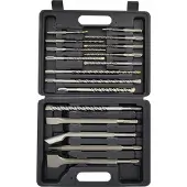 AWTOOLS AW42917 - SDS-Plus Boor- en Beitelset - 17-delig - In Aluminium Koffer - Voor Beton en Steen
