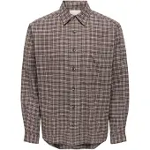 Only & Sons Overhemd 'ONSGUDMUND' bruin / offwhite