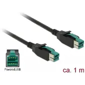 DeLOCK 85492 Zwart 1m PoweredUSB PoweredUSB electriciteitssnoer