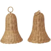 Ferm Living Kerstdecoratie Braided Bells Natural (Set van 2)