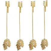 Ferm Living Oak Leaf Christmas Tree Kandelaarhouders - Set of 4 Brass