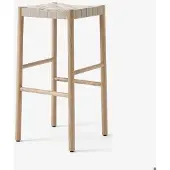 &tradition Betty TK8 barkruk oak, natuurkleurige gevlochten linnen zitting